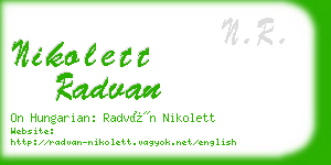 nikolett radvan business card